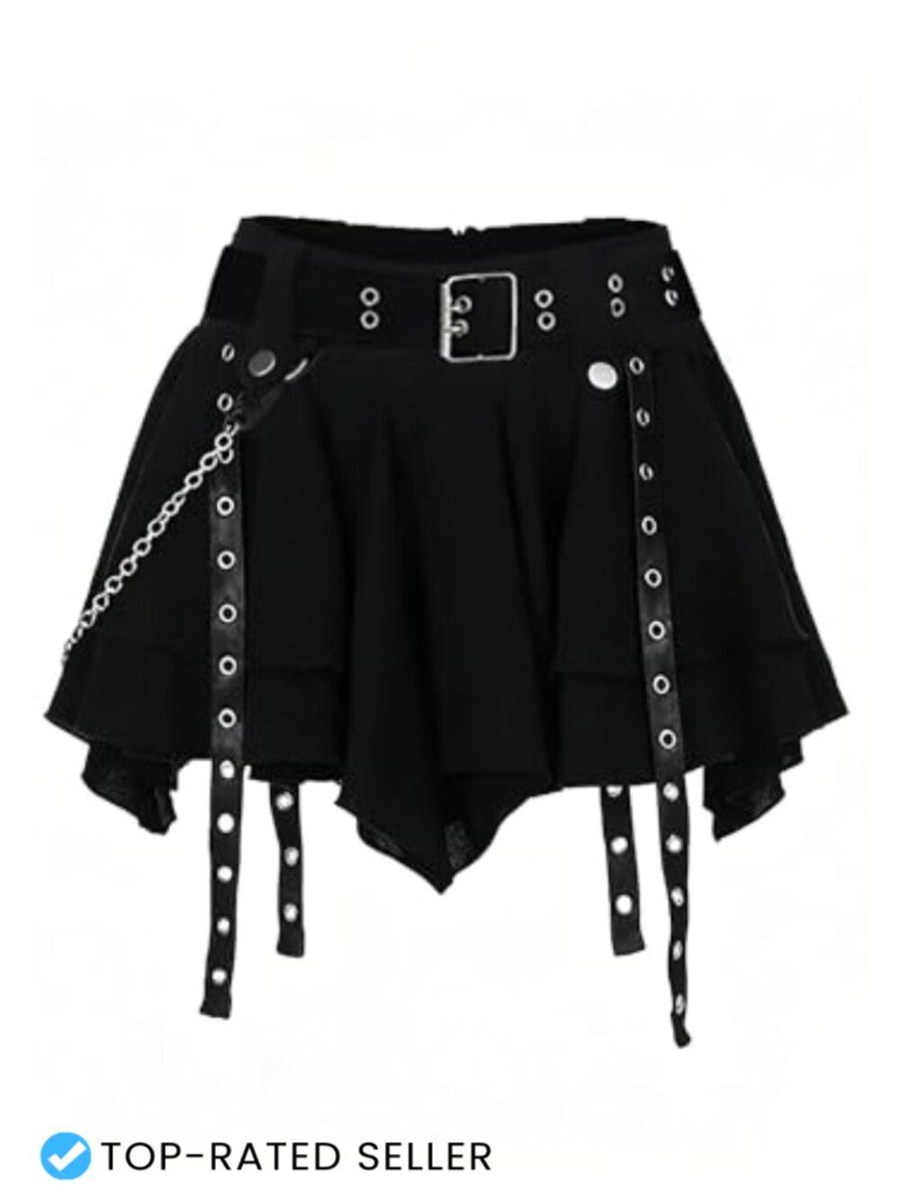 Womens Y2K Plaid Pleated Mini Skort Goth Punk High Waist A-Line